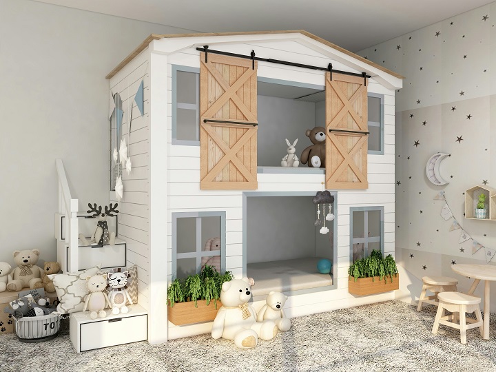 Habitación infantil con casita